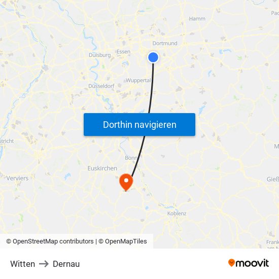 Witten to Dernau map