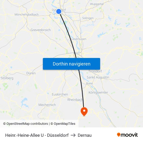 Heinr.-Heine-Allee U - Düsseldorf to Dernau map