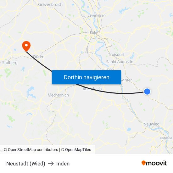 Neustadt (Wied) to Inden map