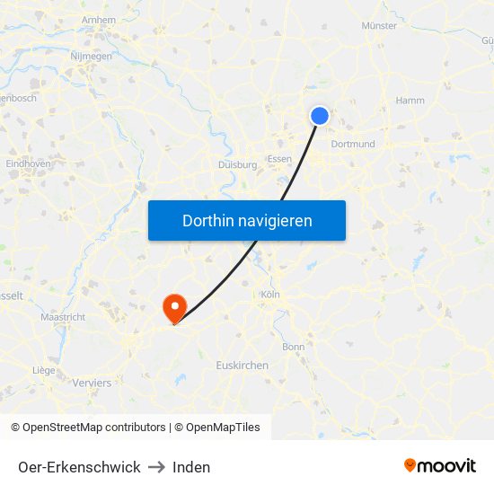 Oer-Erkenschwick to Inden map