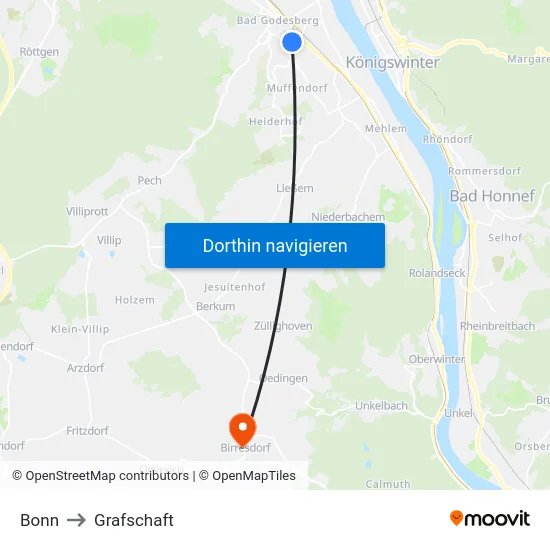 Bonn to Grafschaft map