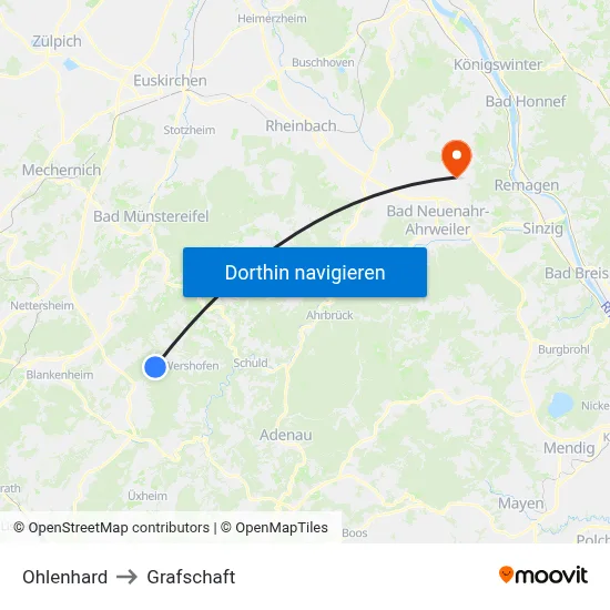 Ohlenhard to Grafschaft map