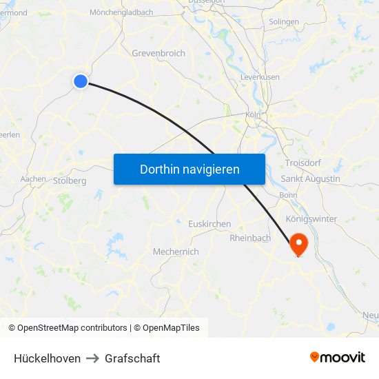 Hückelhoven to Grafschaft map