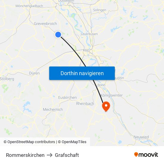 Rommerskirchen to Grafschaft map