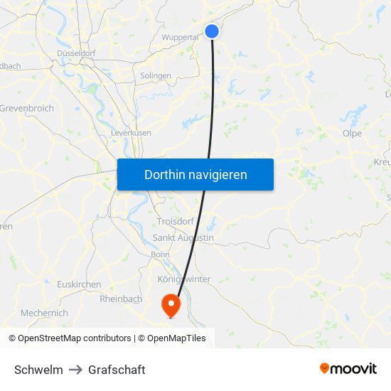 Schwelm to Grafschaft map