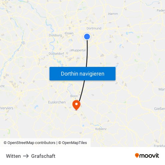 Witten to Grafschaft map