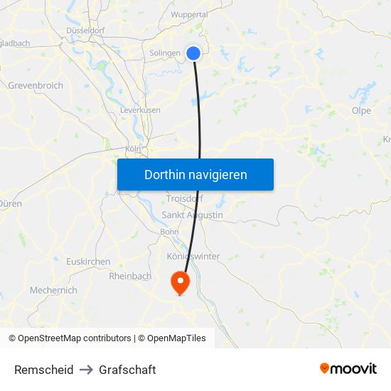 Remscheid to Grafschaft map