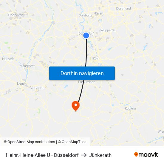 Heinr.-Heine-Allee U - Düsseldorf to Jünkerath map