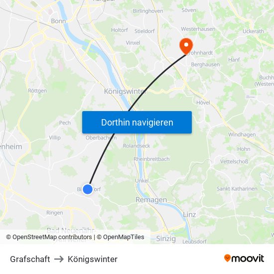 Grafschaft to Königswinter map