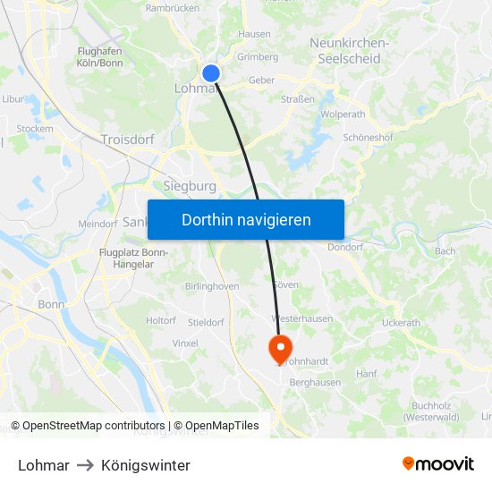 Lohmar to Königswinter map