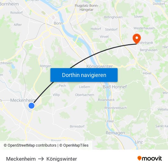 Meckenheim to Königswinter map