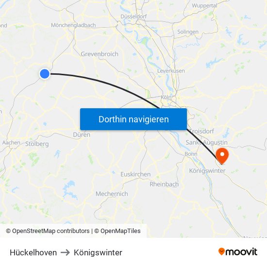 Hückelhoven to Königswinter map