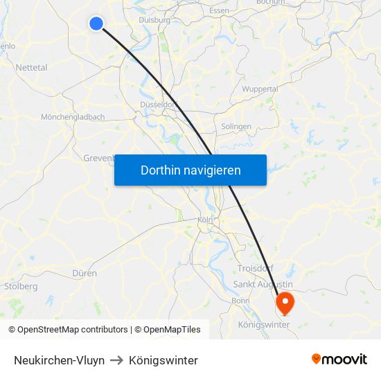 Neukirchen-Vluyn to Königswinter map