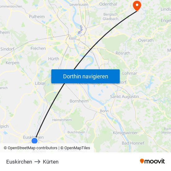 Euskirchen to Kürten map