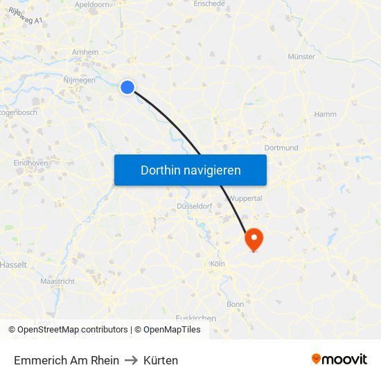 Emmerich Am Rhein to Kürten map