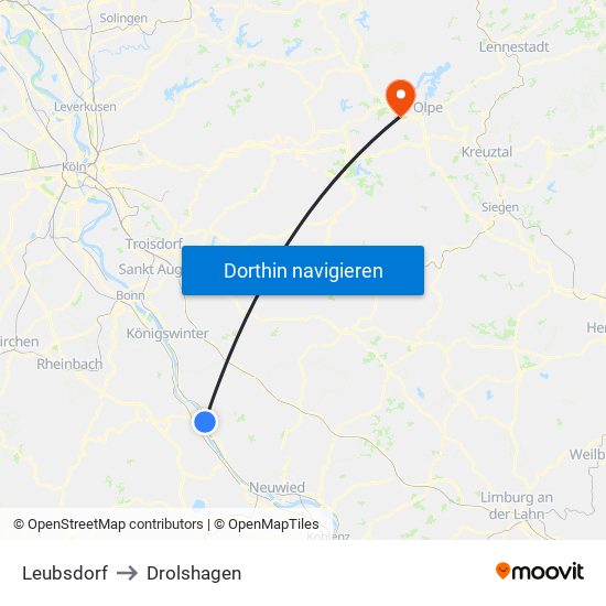 Leubsdorf to Drolshagen map