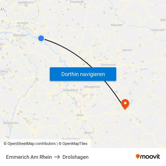 Emmerich Am Rhein to Drolshagen map