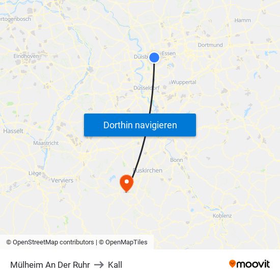 Mülheim An Der Ruhr to Kall map