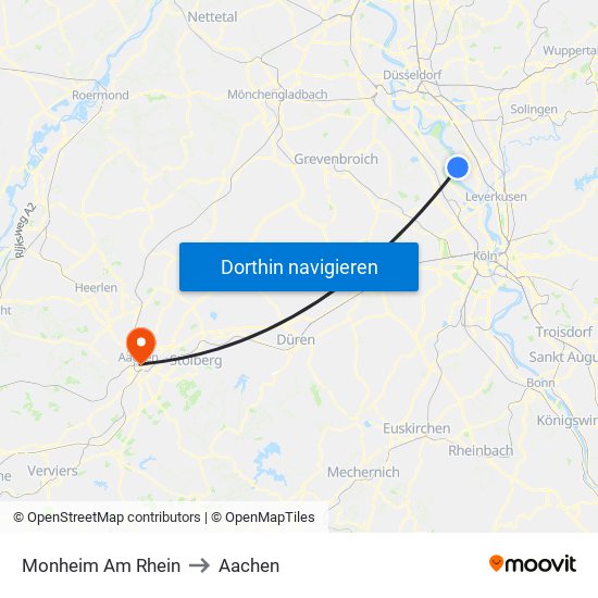 Monheim Am Rhein to Aachen map