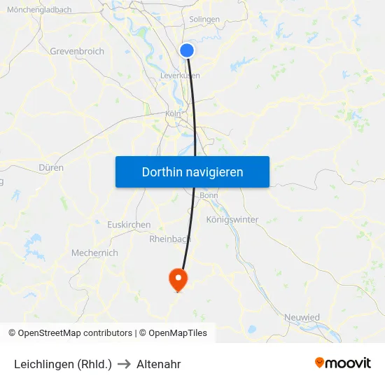 Leichlingen (Rhld.) to Altenahr map