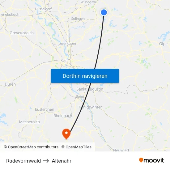 Radevormwald to Altenahr map