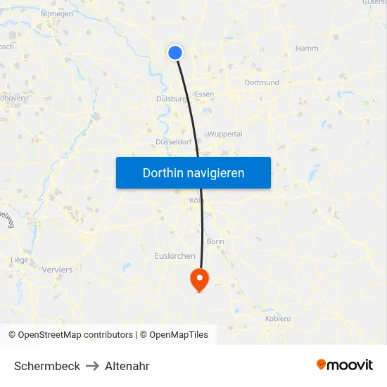 Schermbeck to Altenahr map