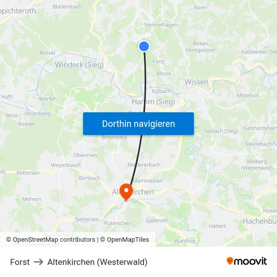 Forst to Altenkirchen (Westerwald) map