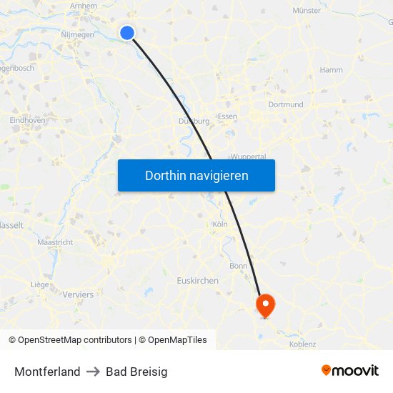 Montferland to Bad Breisig map