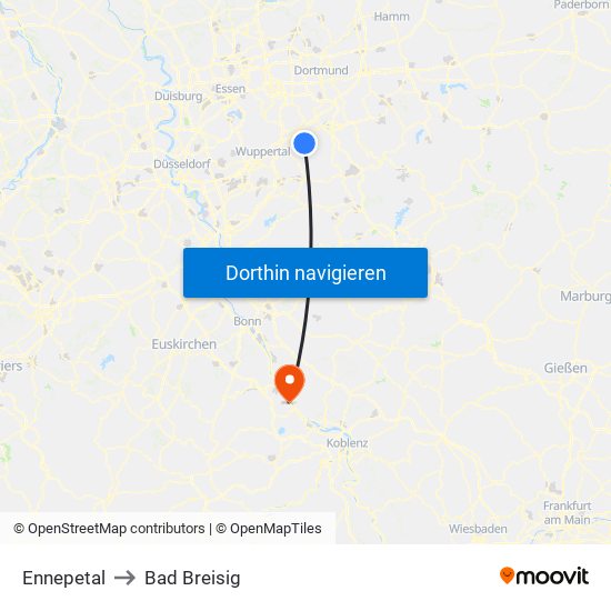 Ennepetal to Bad Breisig map