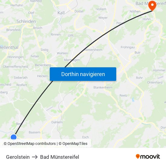 Gerolstein to Bad Münstereifel map