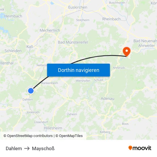 Dahlem to Mayschoß map