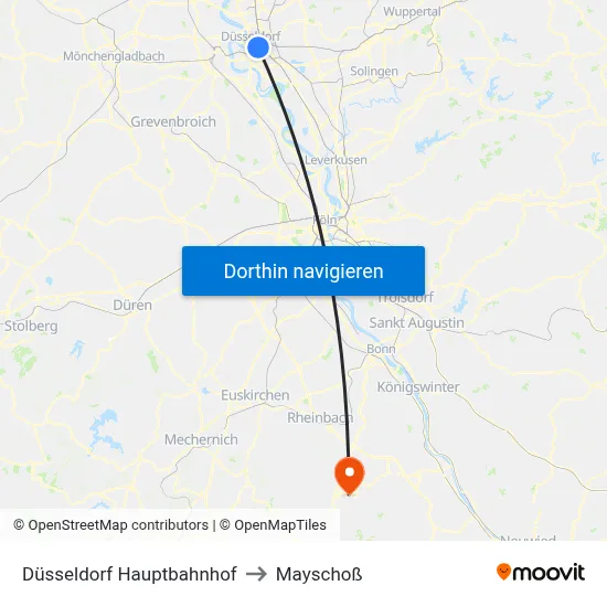 Düsseldorf Hauptbahnhof to Mayschoß map