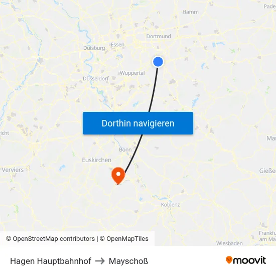 Hagen Hauptbahnhof to Mayschoß map