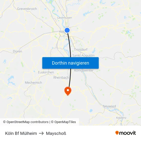 Köln Bf Mülheim to Mayschoß map