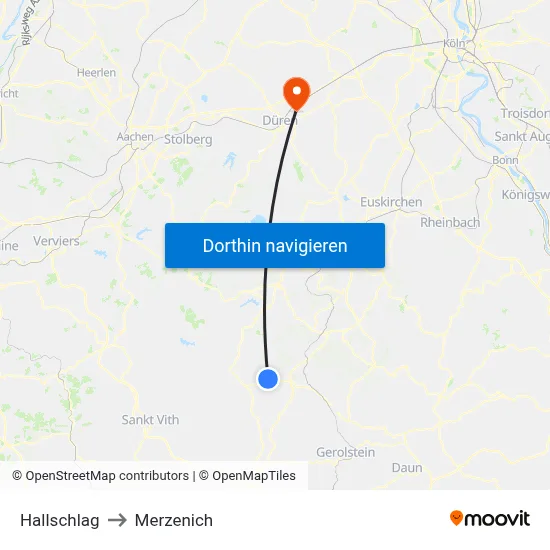 Hallschlag to Merzenich map
