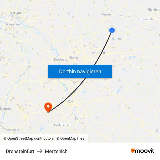 Drensteinfurt to Merzenich map