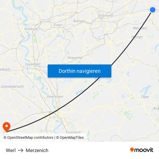 Werl to Merzenich map