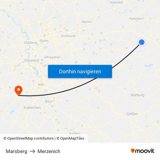 Marsberg to Merzenich map