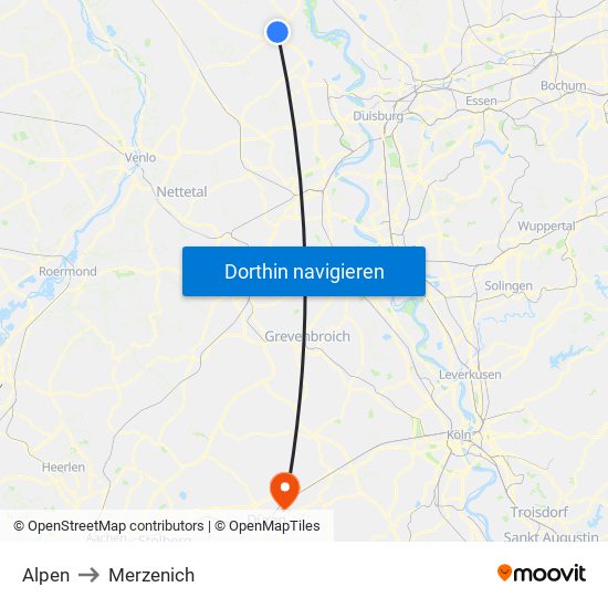 Alpen to Merzenich map