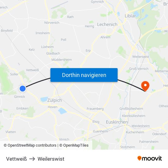 Vettweiß to Weilerswist map