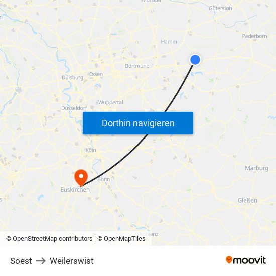 Soest to Weilerswist map