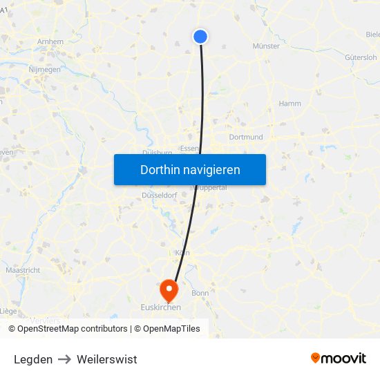 Legden to Weilerswist map