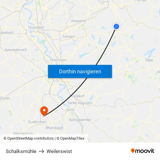 Schalksmühle to Weilerswist map