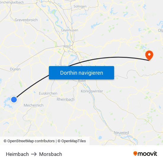 Heimbach to Morsbach map