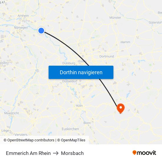 Emmerich Am Rhein to Morsbach map