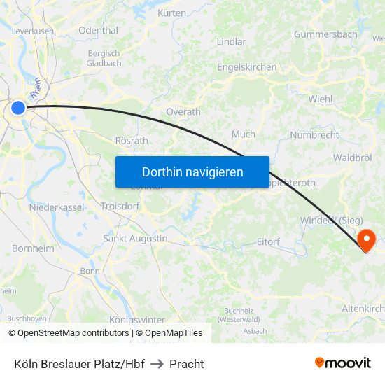 Köln Breslauer Platz/Hbf to Pracht map