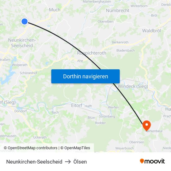 Neunkirchen-Seelscheid to Ölsen map