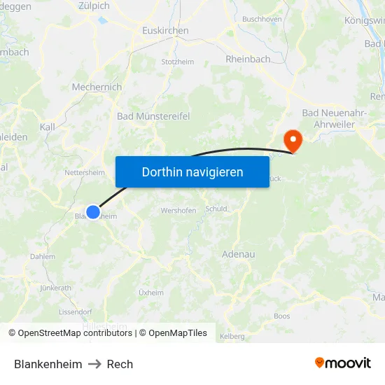 Blankenheim to Rech map