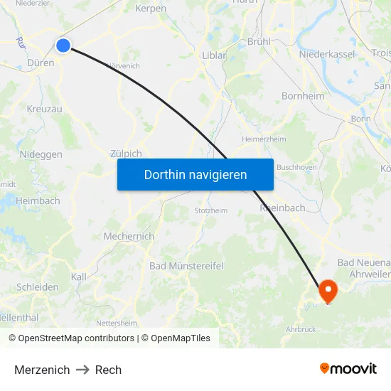 Merzenich to Rech map