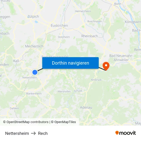 Nettersheim to Rech map